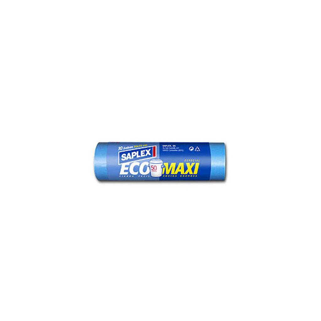 BOSSA BASURA ECO MAXI 70x75cm SAPLEX Paq.10uds FORMAT MAXI 50lts (1 UD)
