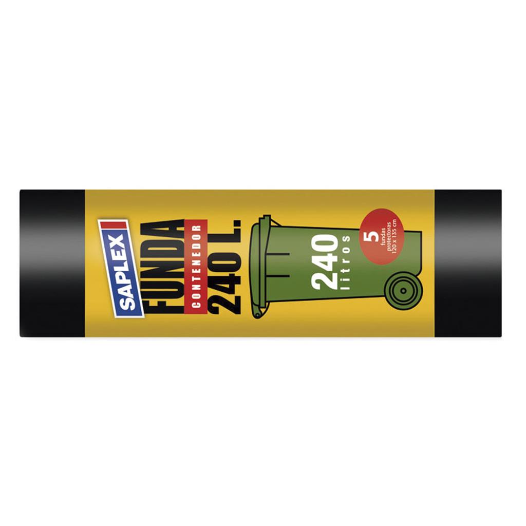 BOSSA BASURA FUNDA 120x135cm 240Lts SAPLEX P.5uds (1 PQ)