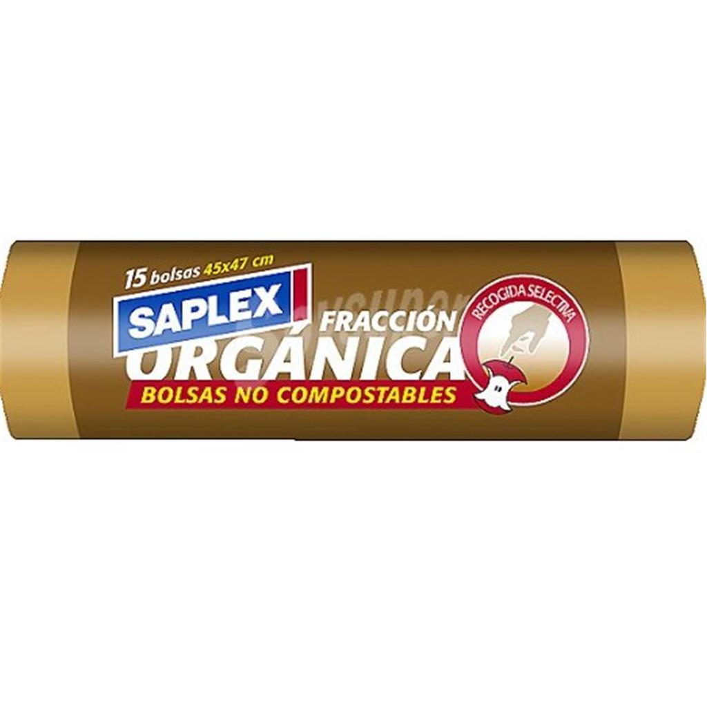 BOSSA BASURA ORGANICA 45x47cm SAPLEX Pack 15 Ud (1 UD)