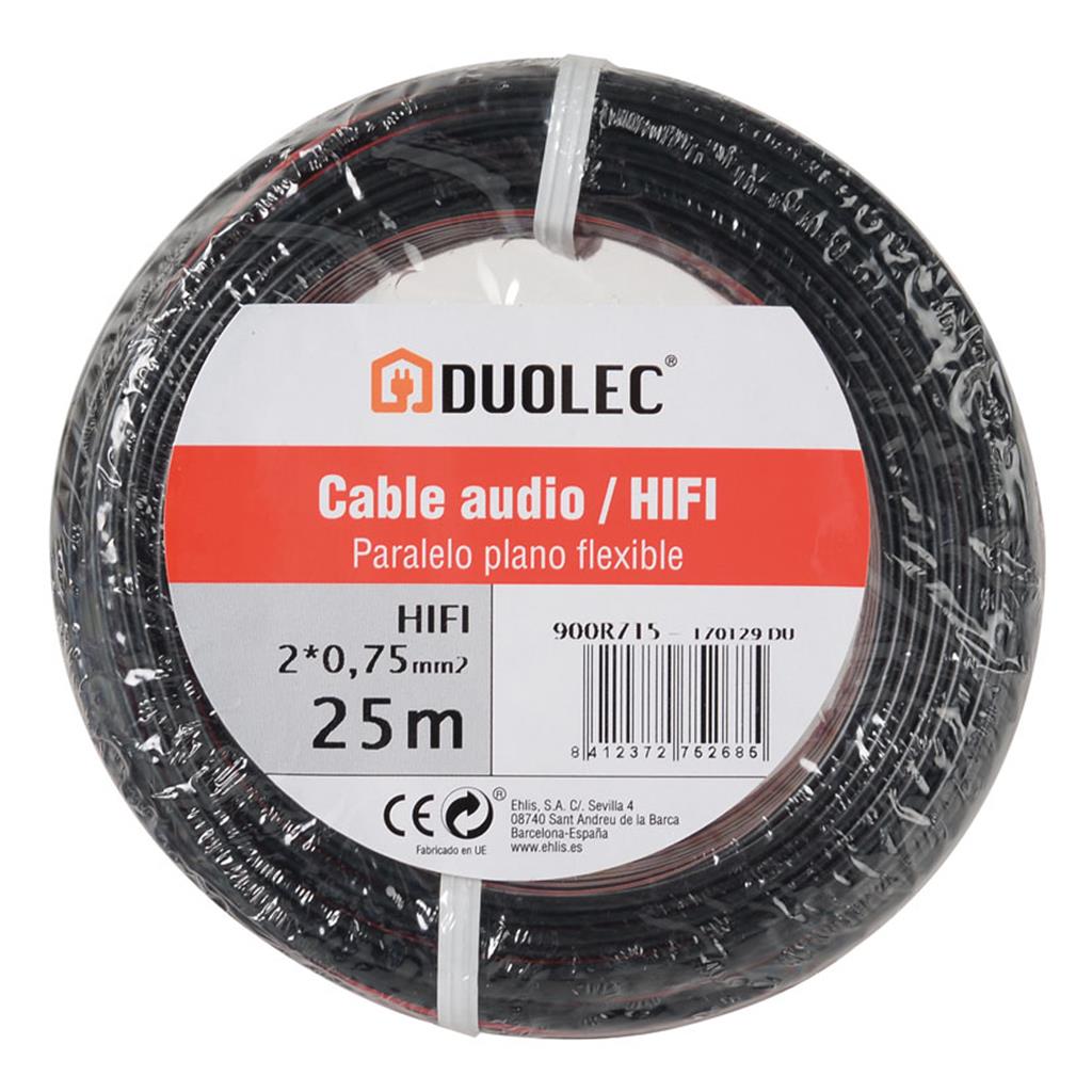 CABLE ELEC.AUDIO 2X0,75 25M RJ/NG DUOLEC (1 RL)