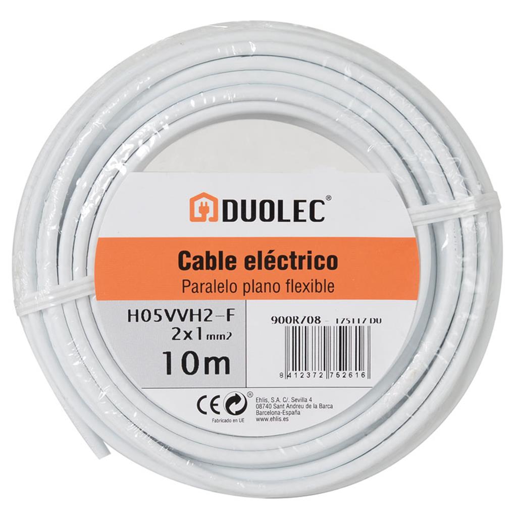 CABLE ELECTRIC PARAL.LEL DUOLEC 2x1 10mts BLANC (1 RL)