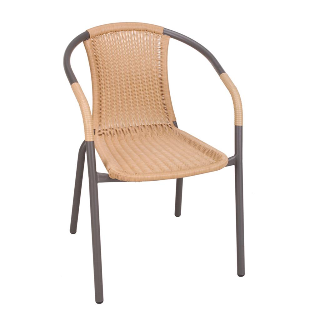 CADIRA JARDI AMB BRA&Ccedil;OS ACER/FIBRA MOD.BASIC MARRO 53x58xh77cm (1 UD)