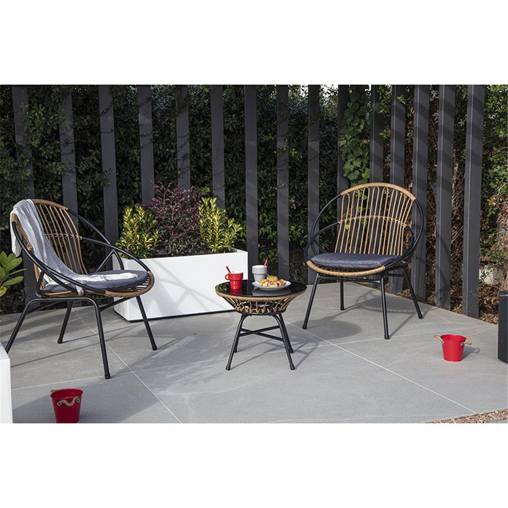CONJUNT MOD.BISTRO 2 BUTAQUES 68x60xh88 + TAULETA Diam47 (1 CJ)