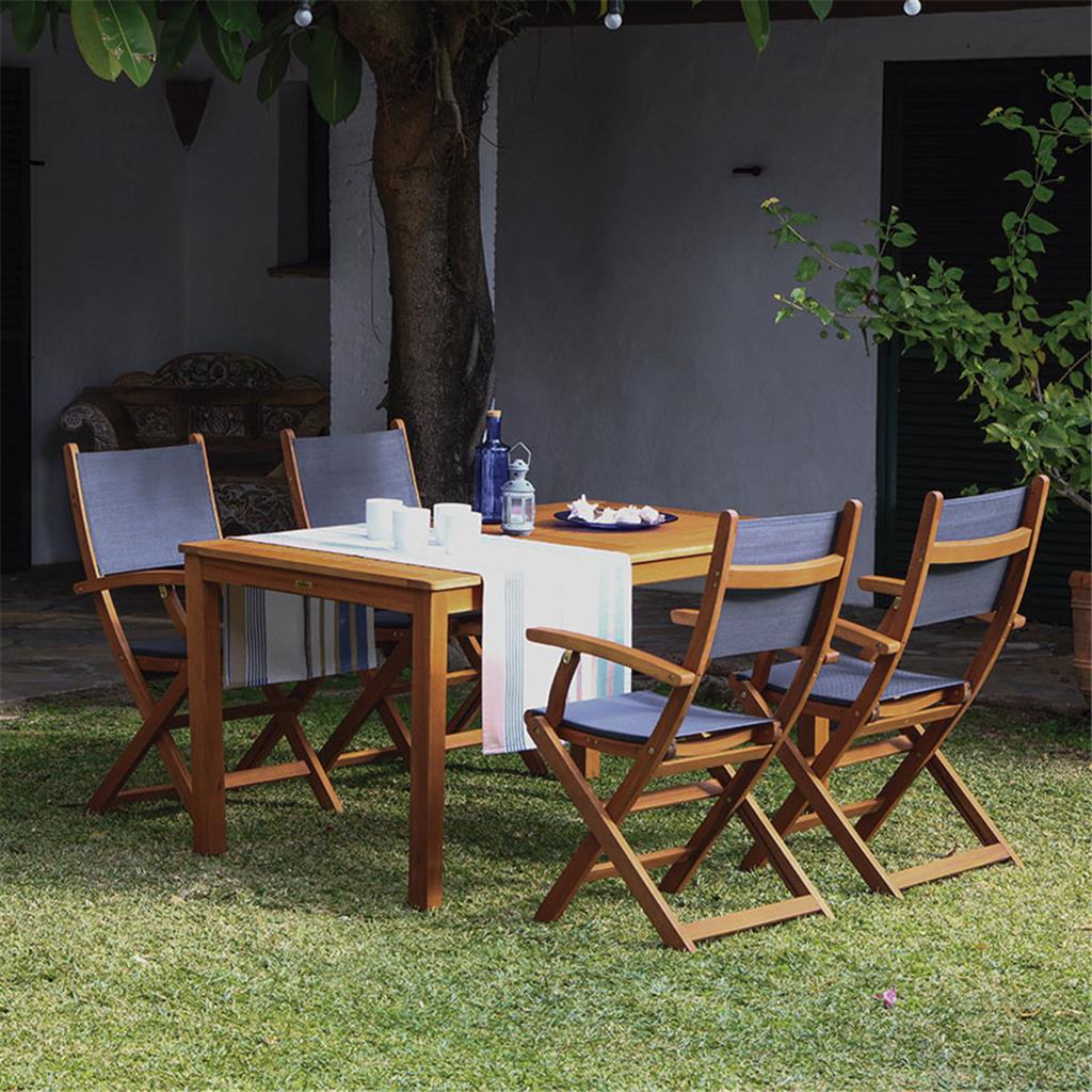 CADIRA FUSTA/TEXIT PLEGABLE BRA&Ccedil;OS (1 UD)