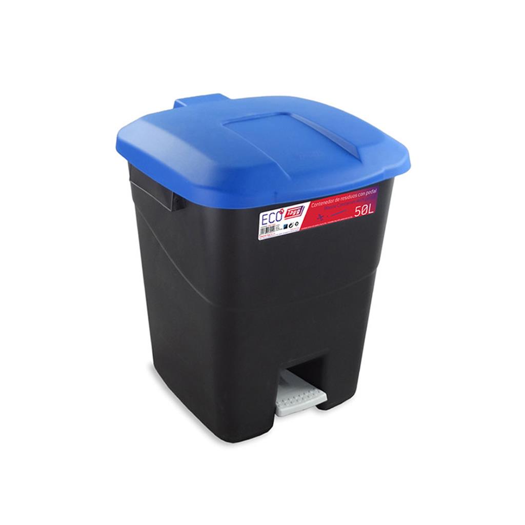 CONTENIDOR/CUB AMB PEDAL 50lts TAYG TAPA BLAVA (1 UD)