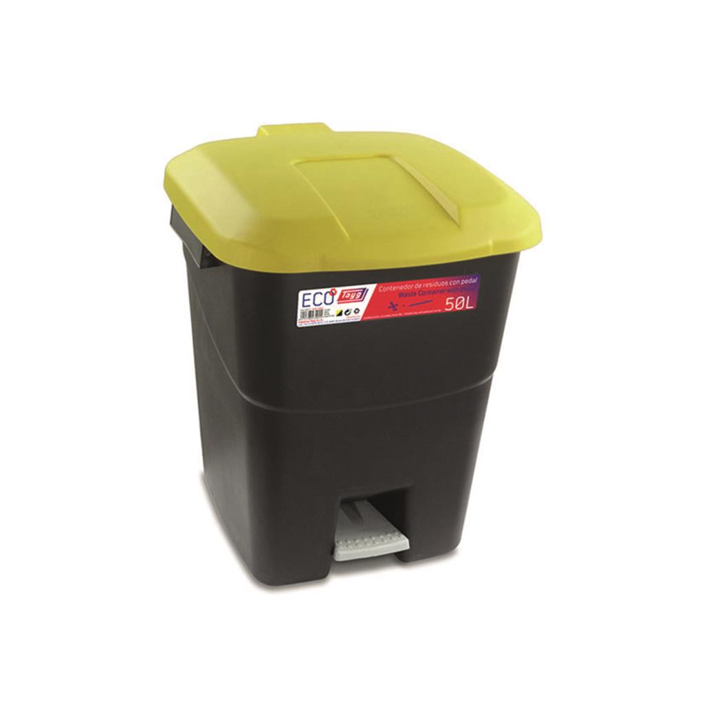 CONTENIDOR/CUB AMB PEDAL 50lts TAYG TAPA GROGA (1 UD)