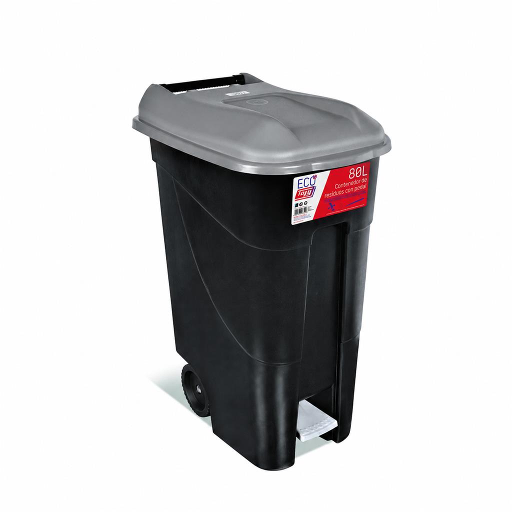 CONTENIDOR/CUB AMB PEDAL 80lts TAYG TAPA GRIS (1 UD)