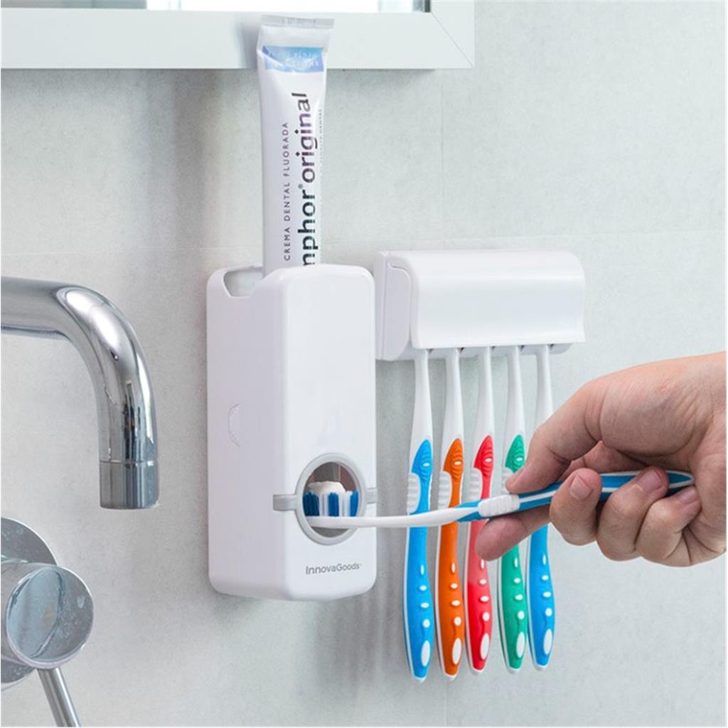 DISPENSADOR PASTA DENTAL + SUPORT DE RASPALLS INNOVAGOODS  (1 UD)