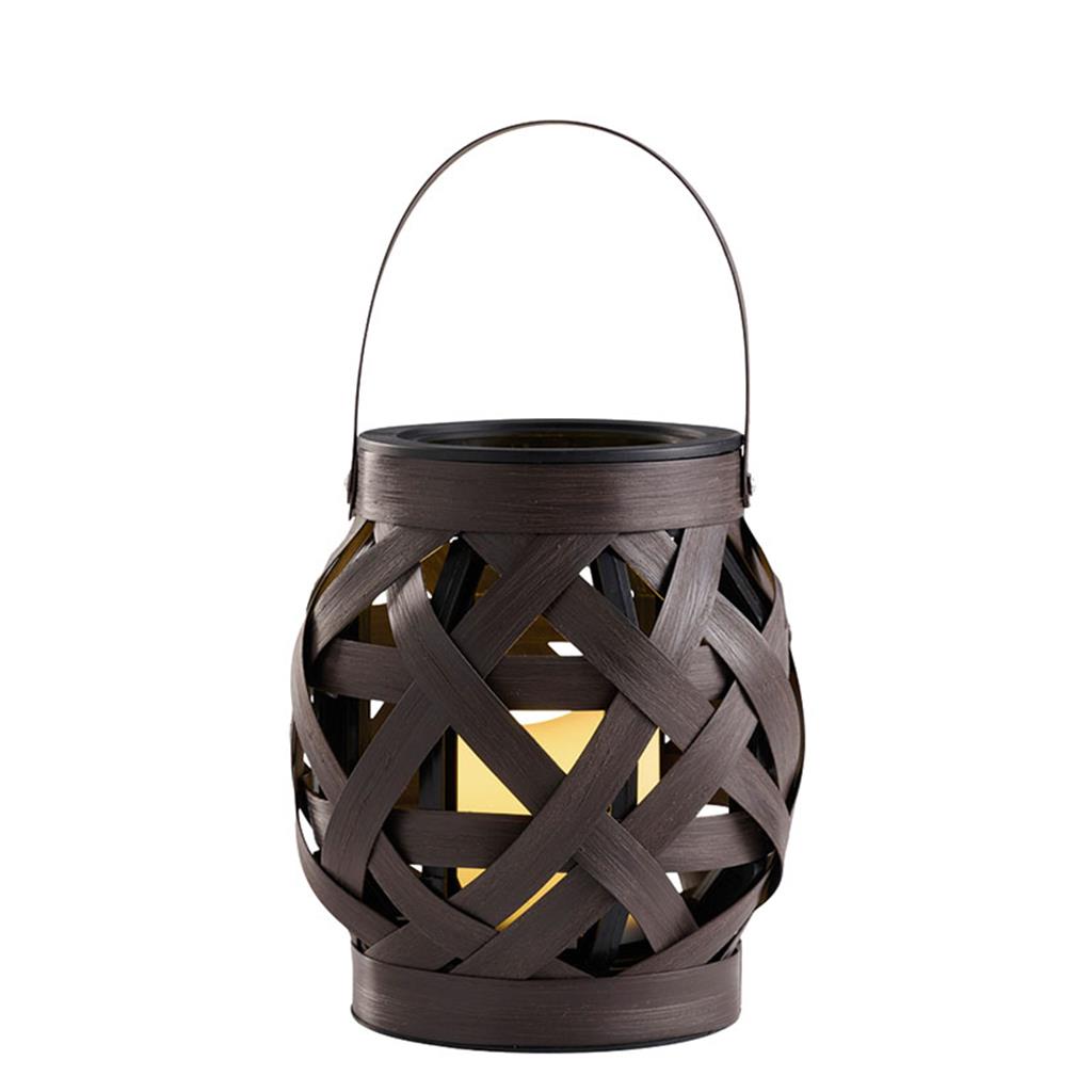 FANALET NEGRE AMB ESPELMA LED 16,5cm (1 UD)