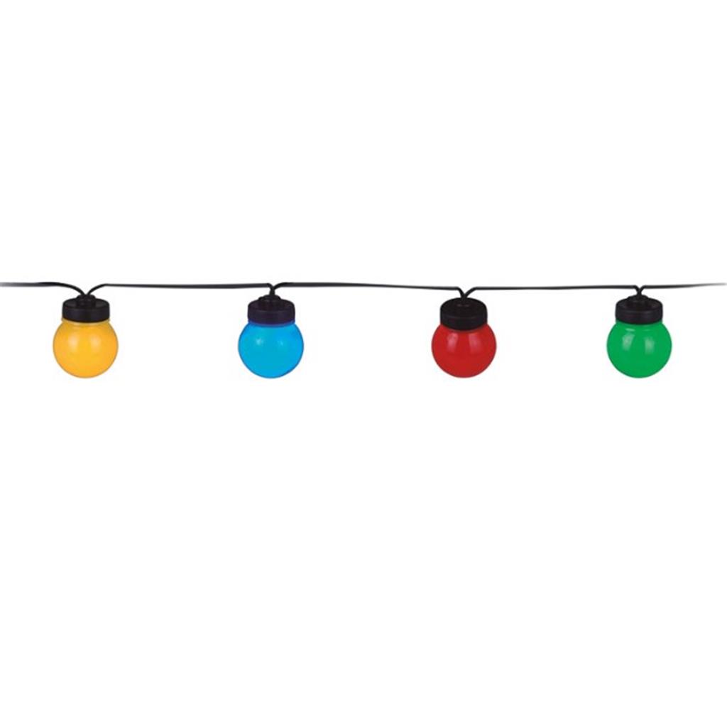 GUIRNALDA 20 BOMBETES MULTICOLOR LED AMB CABLE 13mts INT/EXT (1 PQ)