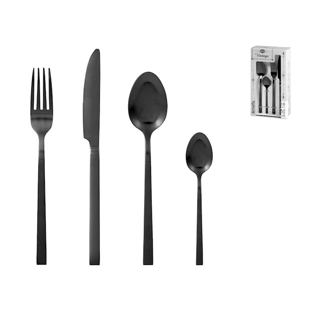 JOC 16 CUBERTS MOD.QUADRAT PVD/NEGRE PENGO (1 JC)