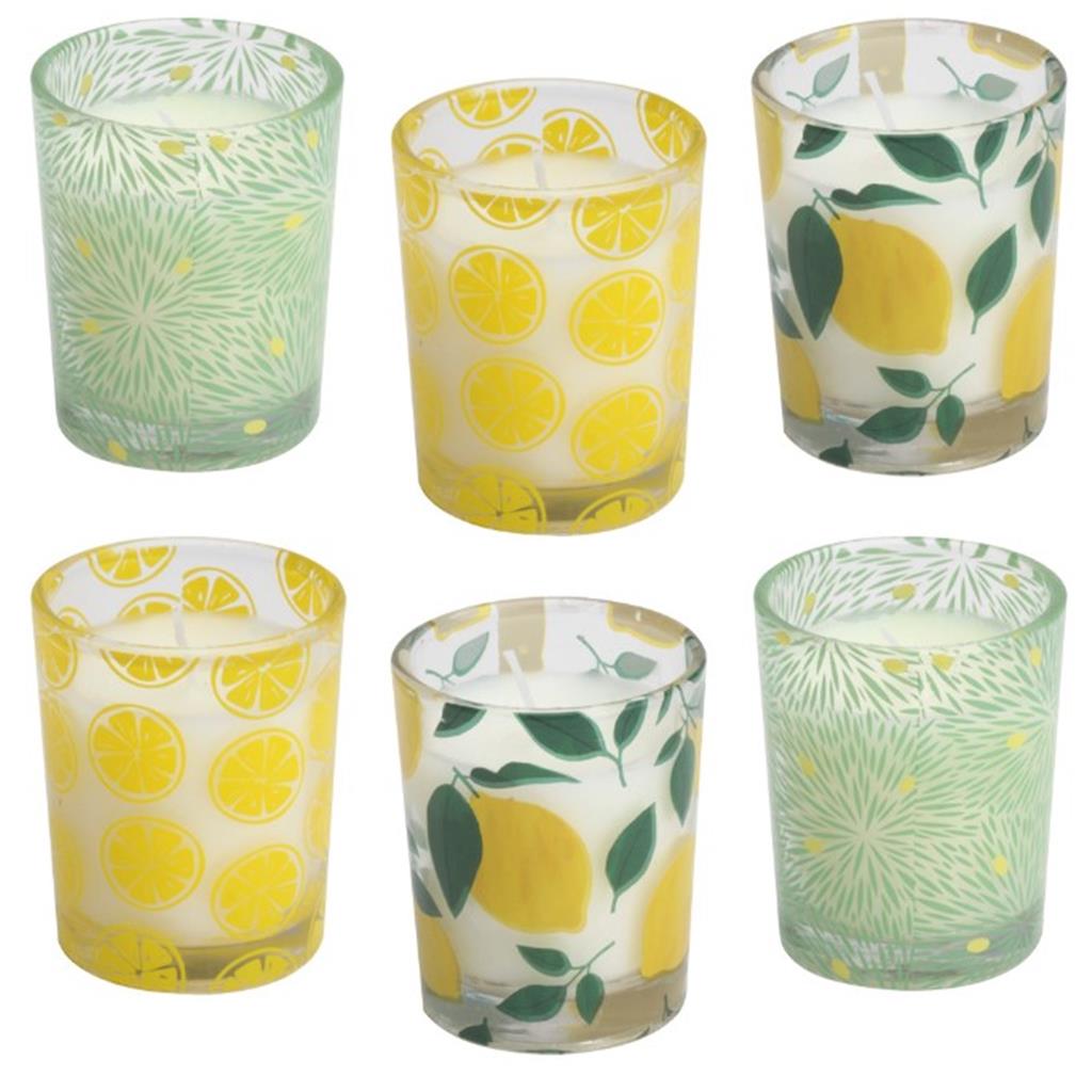 JOC 6 ESPELMES PERFUMADES DE CITRONELA LLIMONES HOME DECO FACTORY CMP (1 JC)