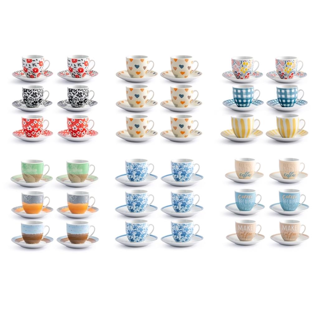 JOC 6 TASSES CAFE AMB PLAT PCL MOD.SURREAL SPRING2 9cl PENGO (1 JC)