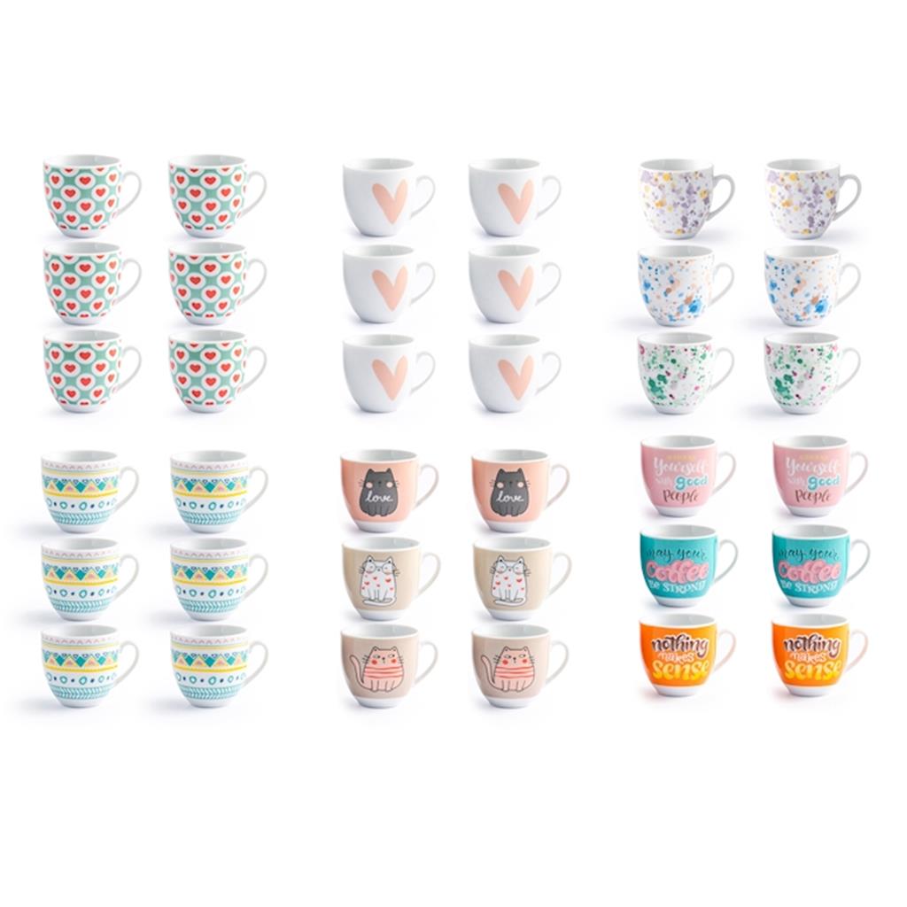 JOC 6 TASSES CAFE SENSE PLAT PCL MOD.SURREALSPRING3 9cl PENGO (1 JC)