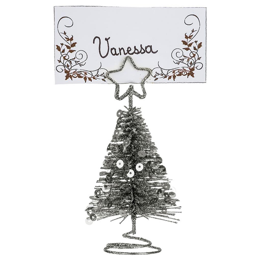 MARCADOR DE TAULA ARBRE PLATA 10cm (1 UD)