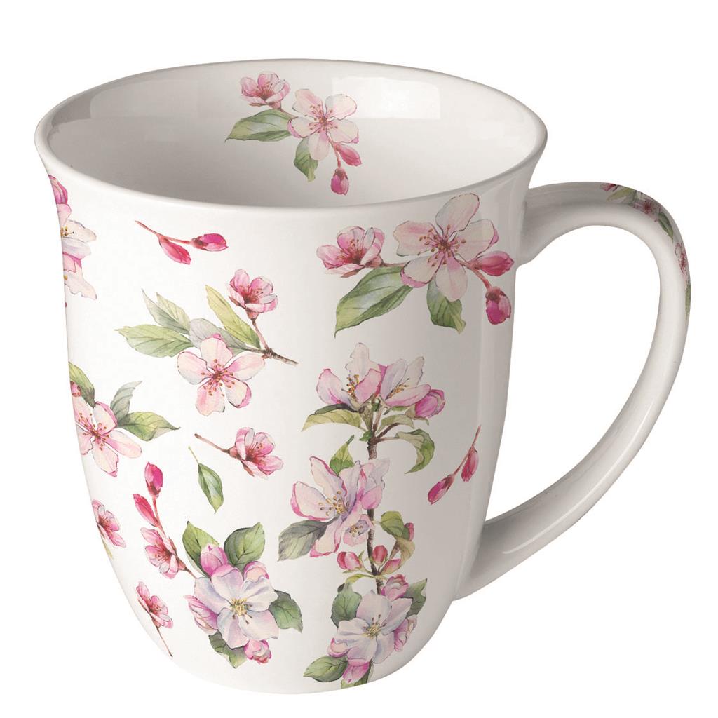 MUG PORCELLANA 0.4lts MOD.SPRING BLOSSOM WHITE AMBIENTE (1 UD)