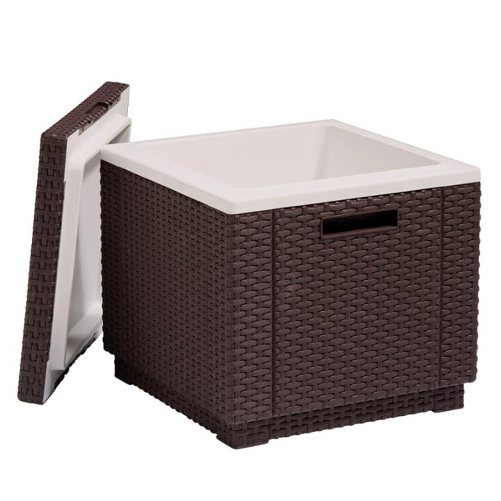 NEVERA RATTAN MOD.ICE CUBE MARRO XOCOLATA POLIPROPILE PER EXTERIOR (1 UD)