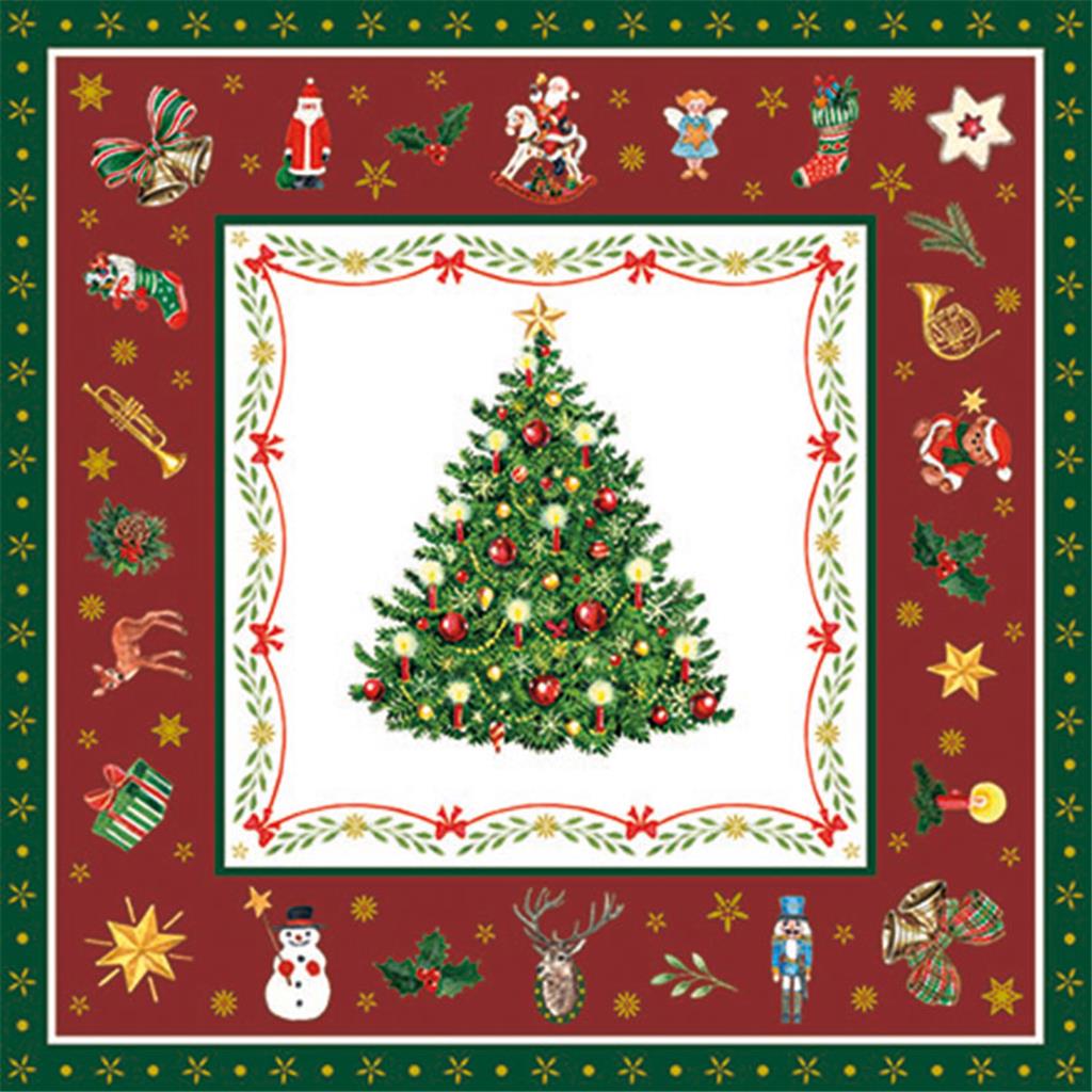 PAQUET TOVALLONS DE PAPER 33x33cm SERIE CHRISTMAS EVERGREEN VERMELL (1 PQ)