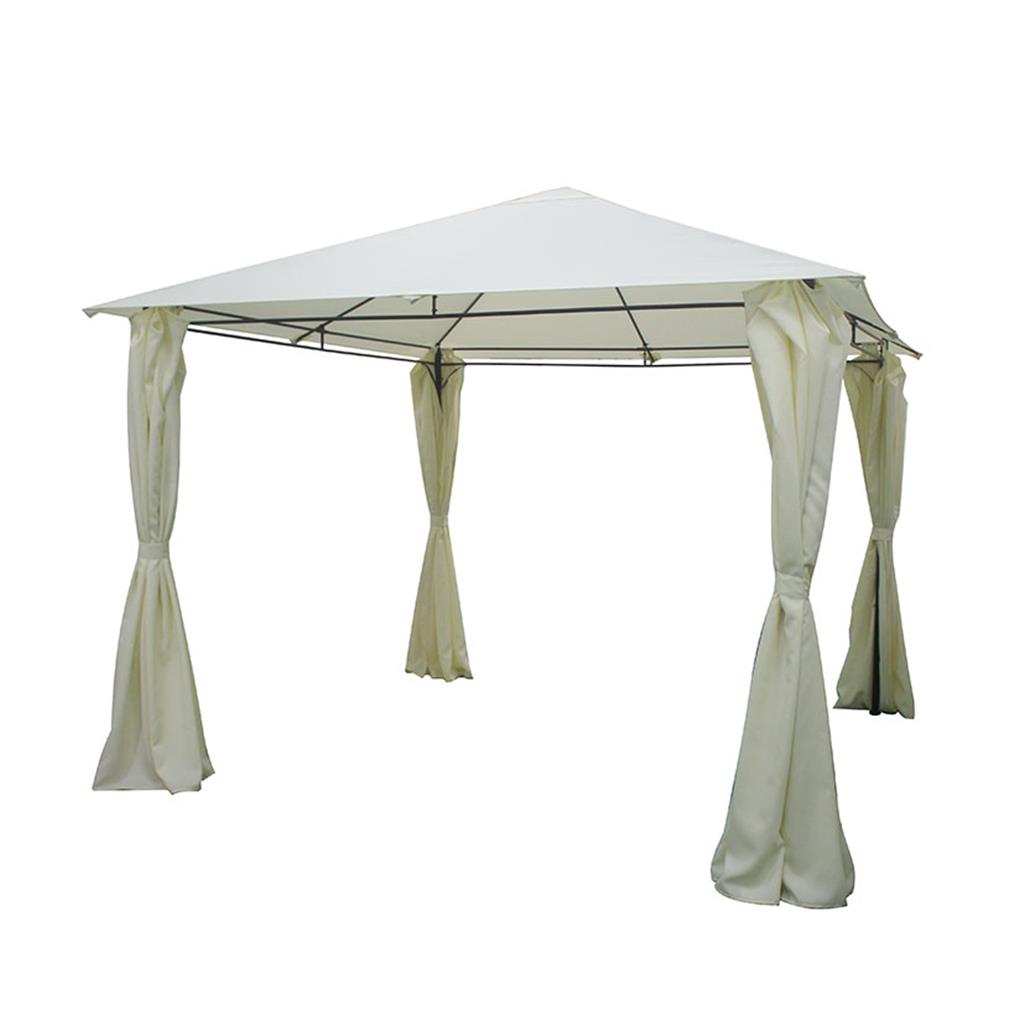 PERGOLA D'ACER 2.95x2.95xh2.65CM AMB TOLDOS POLIESTER COLOR CRU (1 UD)