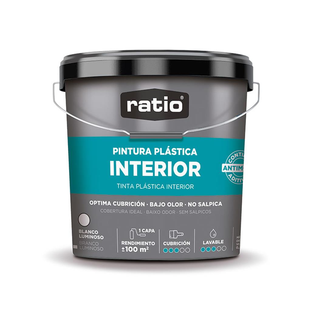 PINTURA PLASTICA INTERIOR RATIO 15 litros BLANC MATE (1 UD)