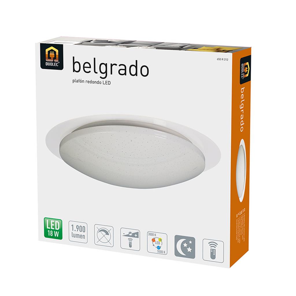 PLAFO LED MOD. BELGRADO 18W 1.900 lumens 2700K-5500K DUOLEC (1 UD)