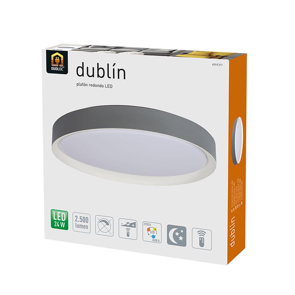 PLAFO LED MOD.DUBLIN 24W 2.500 lumens 2.700K-6.500K DUOLEC (1 UD)