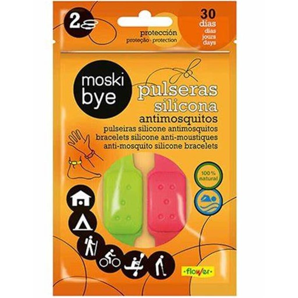 PULSERA PROTECTORA SILICONA ANTIMOSQUITS 2uds FLOWER (1 UD)