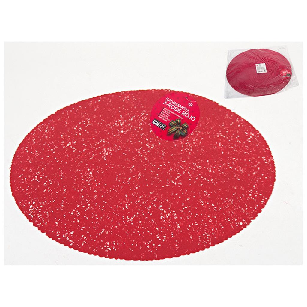 Salvamantel rojo 40 cm.