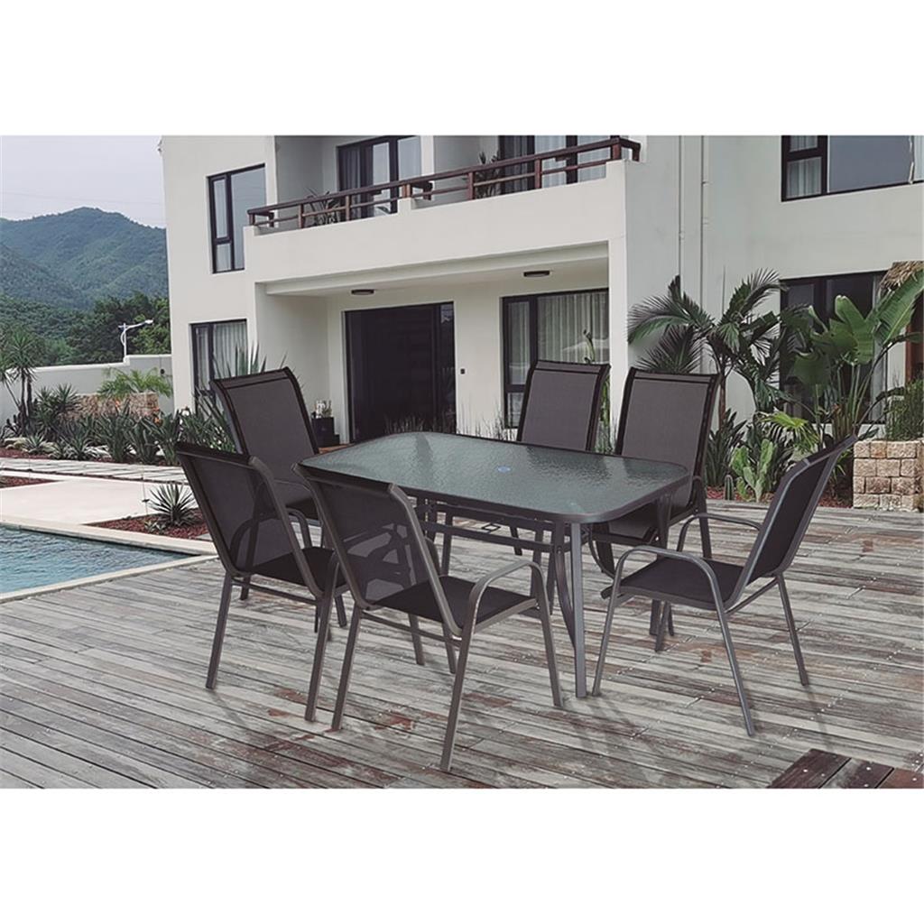 TAULA RECTANGULAR 142x90 cm.ACER/VIDRE SERIE BASIC (1 UD)