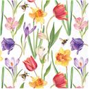 PAQUET 20 TOVALLONS PAPER 33x33cm MOD.FLOWERS IN SPRING AMBIENTE (1 PQ)