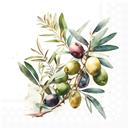PAQUET 20 TOVALLONS PAPER 33x33cm MOD.OLIVE BRANCH AMBIENTE (1 PQ)