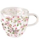 TASSA DOUBLE-WALLED GLASS MOD.SPRING BLOSSOM WHITE AMBIENTE (1 UD)
