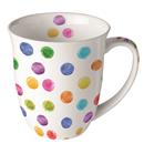MUG PORCELLANA 0.4lts MOD.POLKA DOTS WHITE AMBIENTE (1 UD)