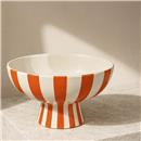 CENTRE PROCELLANA RATLLES TARONJA/BLANC Diam.17xh10cm FOIMPEX (1 UD)