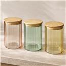 POT VIDRE AMB TAPA BAMBU Diam.10xh15,5cm COLORS FOIMPEX (1 UD)