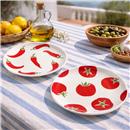 PLAT CERAMICA TOMATA/GUINDILLA Diam.20.5cm FOIMPEX (1 UD)