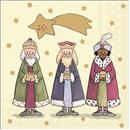PAQUET 20 TOVALLONS PAPER 33x33cm MOD.THREE WISE KINGS AMBIENTE (1 PQ)