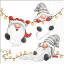 PAQUET 20 TOVALLONS PAPER 33x33cm MOD.GNOMES ON THE LIGHT CHAIN WHITE FSC MIX AMBIENTE (1 PQ)