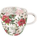 TASSA DOUBLE-WALLED GLASS MOD.CHRISTMAS FLORALS AMBIENTE (1 UD)