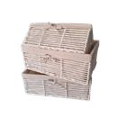 CISTELLA DE PAPER ESTRUCTURA BLANC AMB TEIXIT DE LINOLEUM (1 CJ)