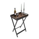 TAULA AUXILIAR PLEGABLE AMB BANDEJA EXTRAIBLE NEGRA/NATURAL WENKO (1 UD)