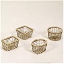 CISTELLA AMB ANSA DORADA METALL+YUTE 35x18xh22 FOIMPEX (1 UD)