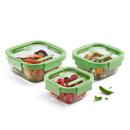 JOC DE 3 RECIPIENTS VIDRE HERMETIC QUADRATS LEKUE (1 JC)