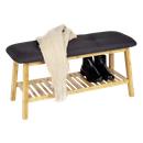 BANC WENKO MOD.ECORI BAMBU I TEXTIL NEGRE 90x33xh45cm (1 UD)