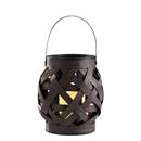 FANALET NEGRE AMB ESPELMA LED 16,5cm (1 UD)