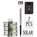 SET 7 ESTAQUES SOLARS INOX 36,5 cm LLUMS PEL JARDI - luz sol (1 PQ)
